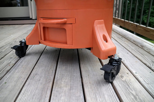 Garden Tower 2 Move and Grow Bundle with Wheels orange plastic base with caster wheels on Tampa Home & Garden Store