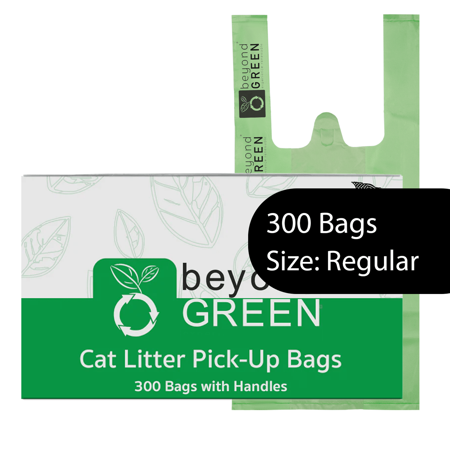 Bolsas para arena para gatos beyondGREEN con asas: fabricadas en EE. UU., resistentes a fugas y fáciles de atar.