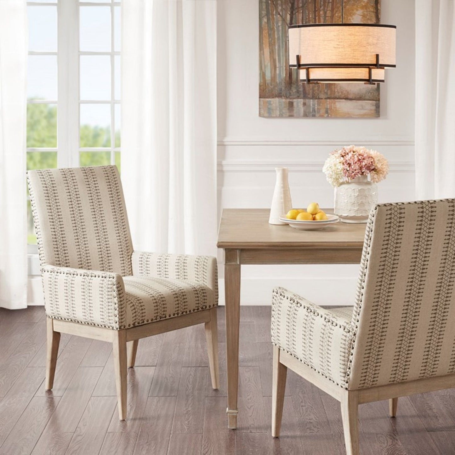 Rika High Back Dining Armchair Set of 2 Natural