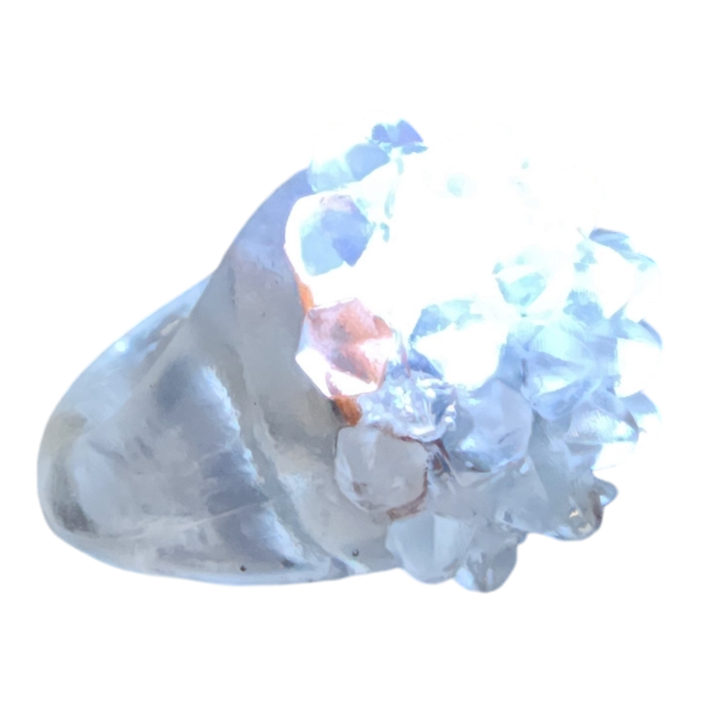Led Bling Ring with flexible silicone band in crystal blue by The Country Christmas Loft on Tampa Home & Garden Store