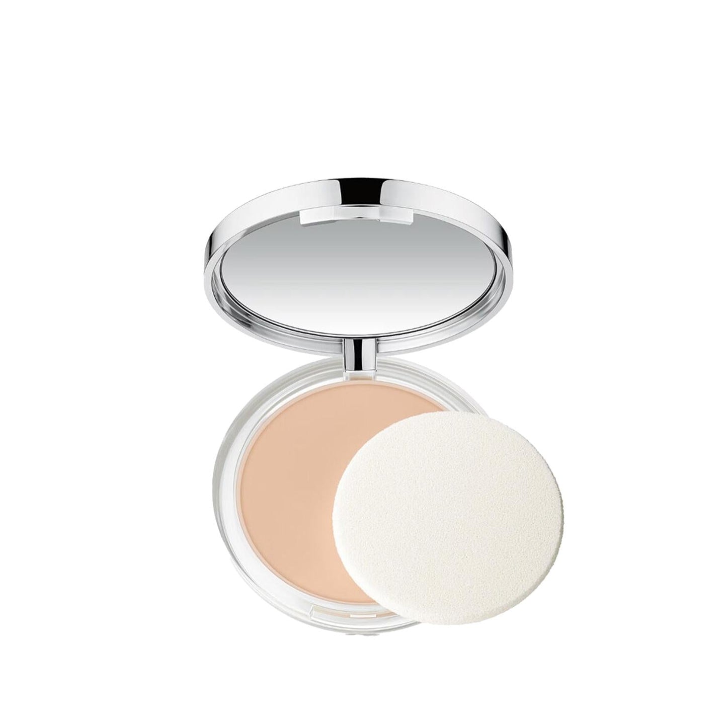 Clinique Almost Powder Makeup SPF15 Neutral Fair compact with silver case and makeup sponge on Tampa Home & Garden Store