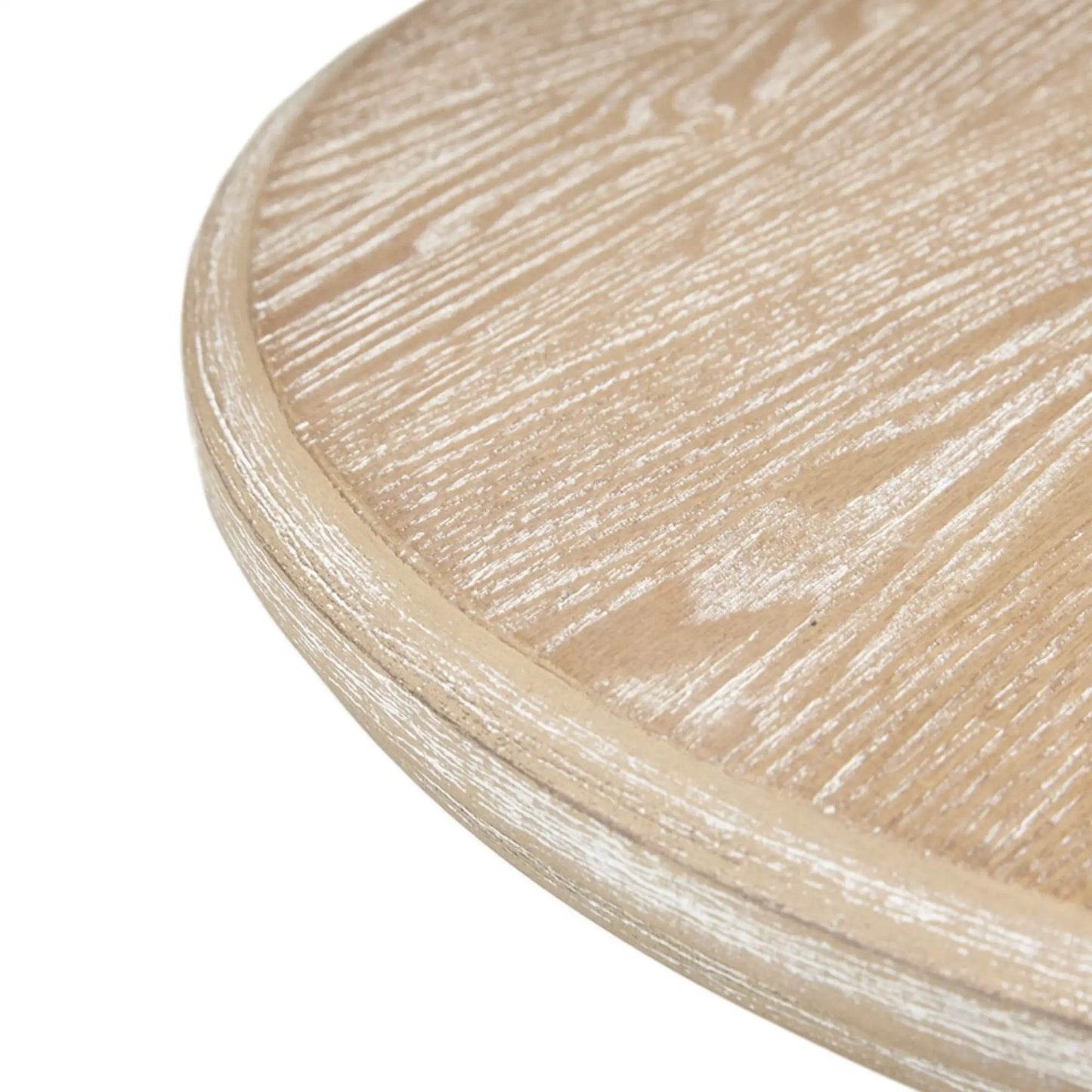 Round Rustic Accent Table with Ash Veneer Natural
