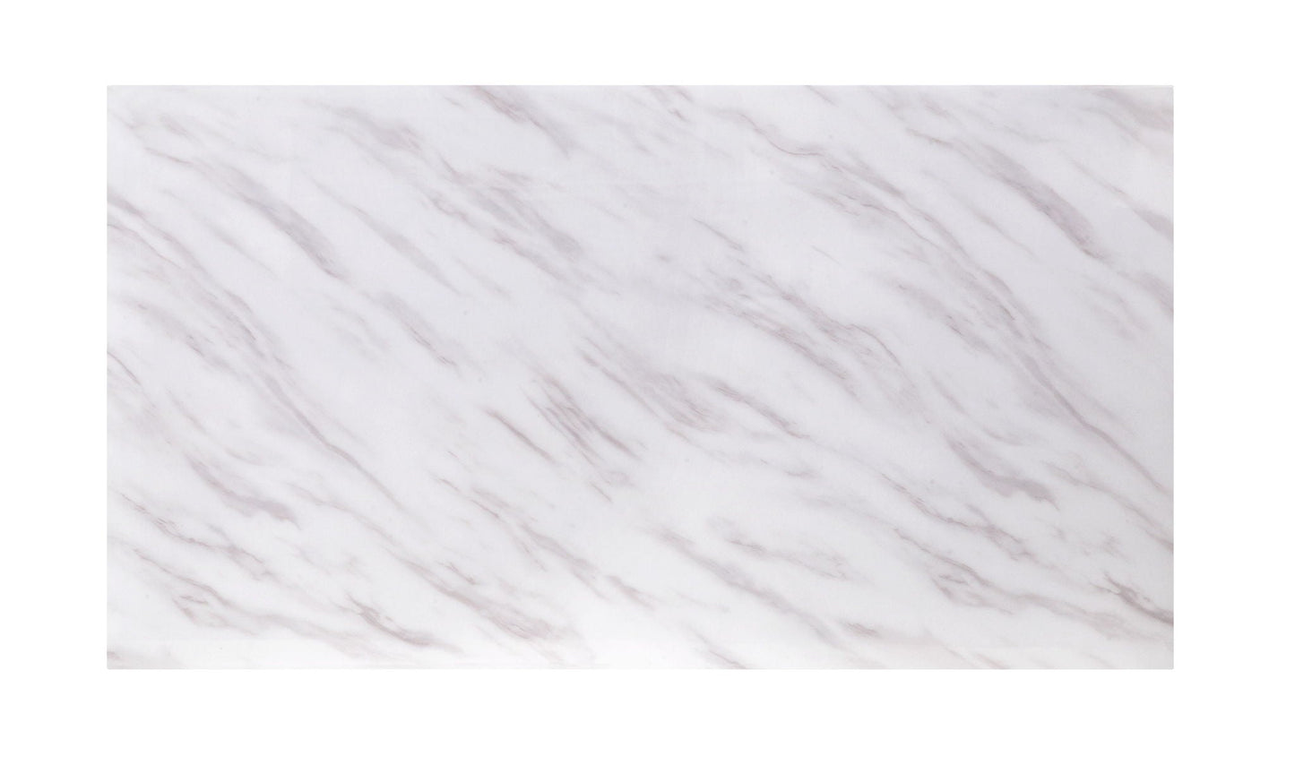 Zander Printed faux marble top coffee table by HouseOfZazla; white marble with gray veining on Tampa Home & Garden Store