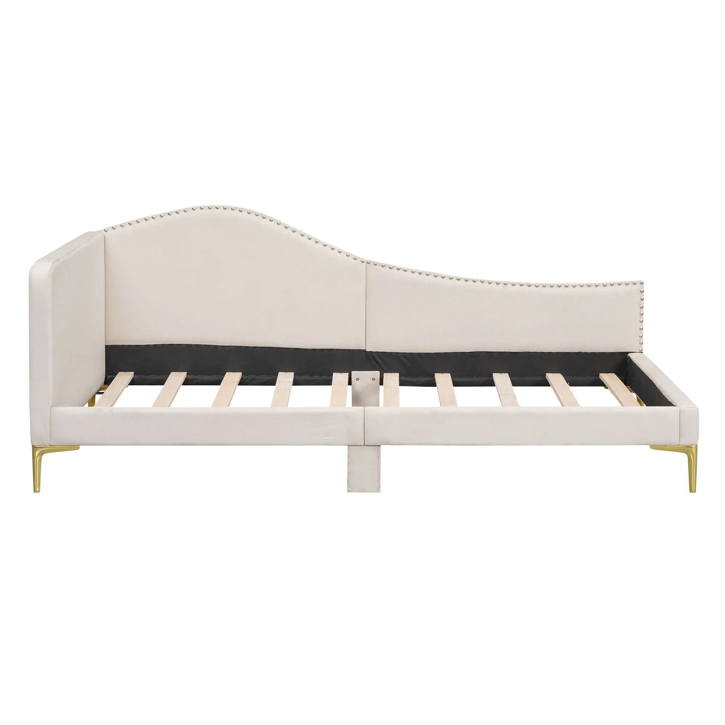 Upholstered Daybed with Headboard and Armrest