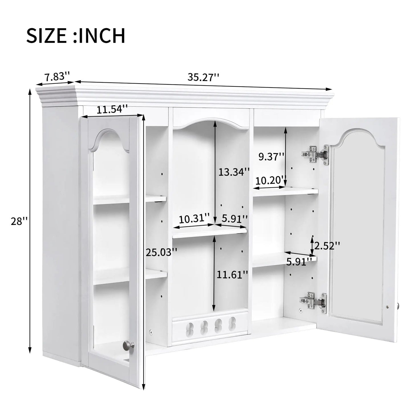 Wall Mounted Medicine Cabinet With Glass Doors