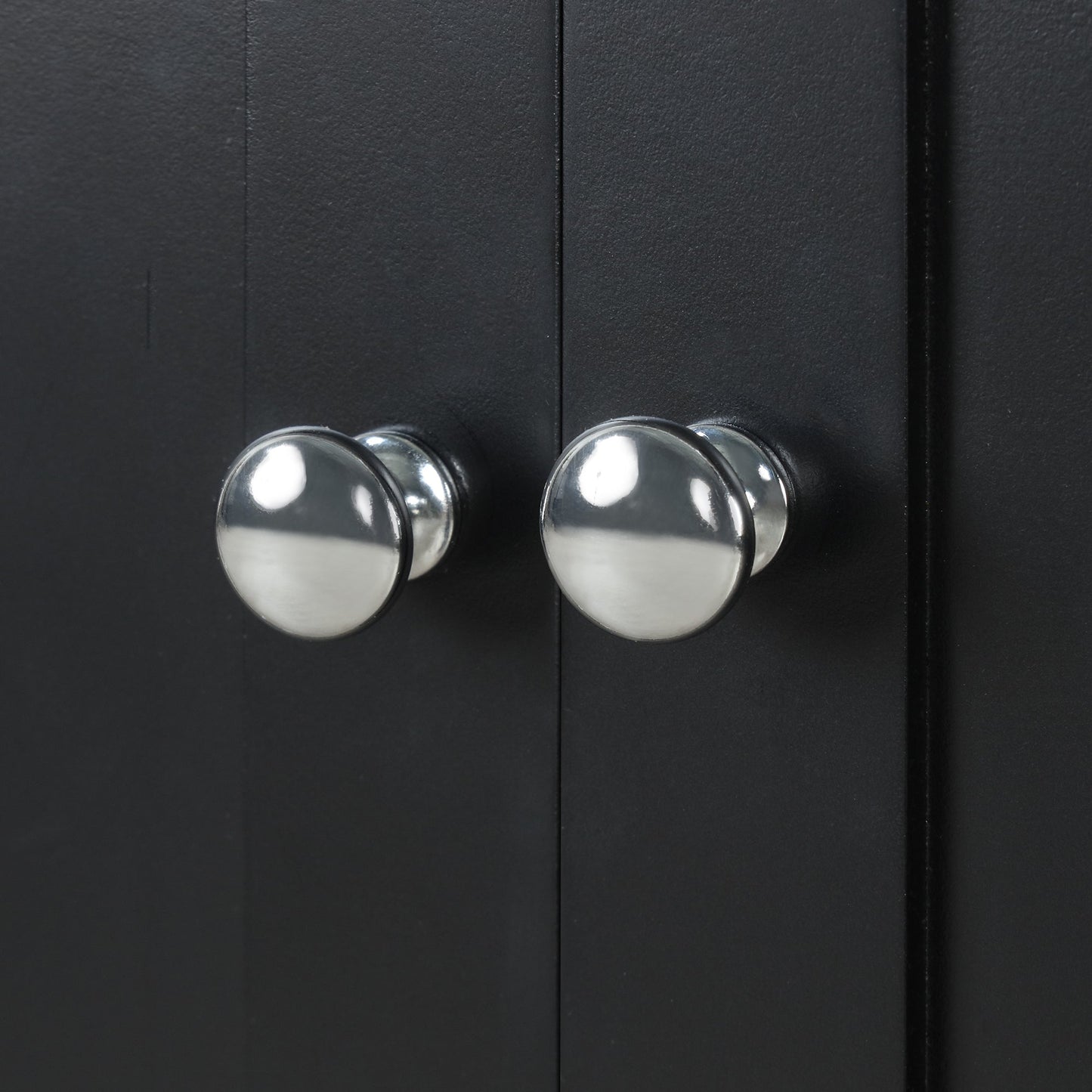 36-inch bathroom vanity front with black panels and chrome round knobs by HouseOfZazla on Tampa Home & Garden Store