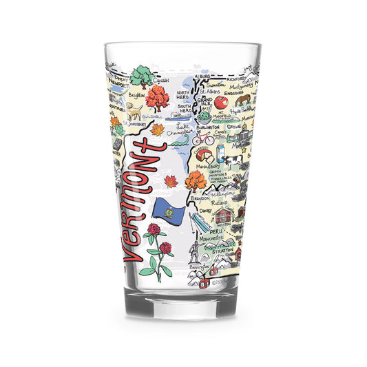 Vermont Icon Map Pint Glass