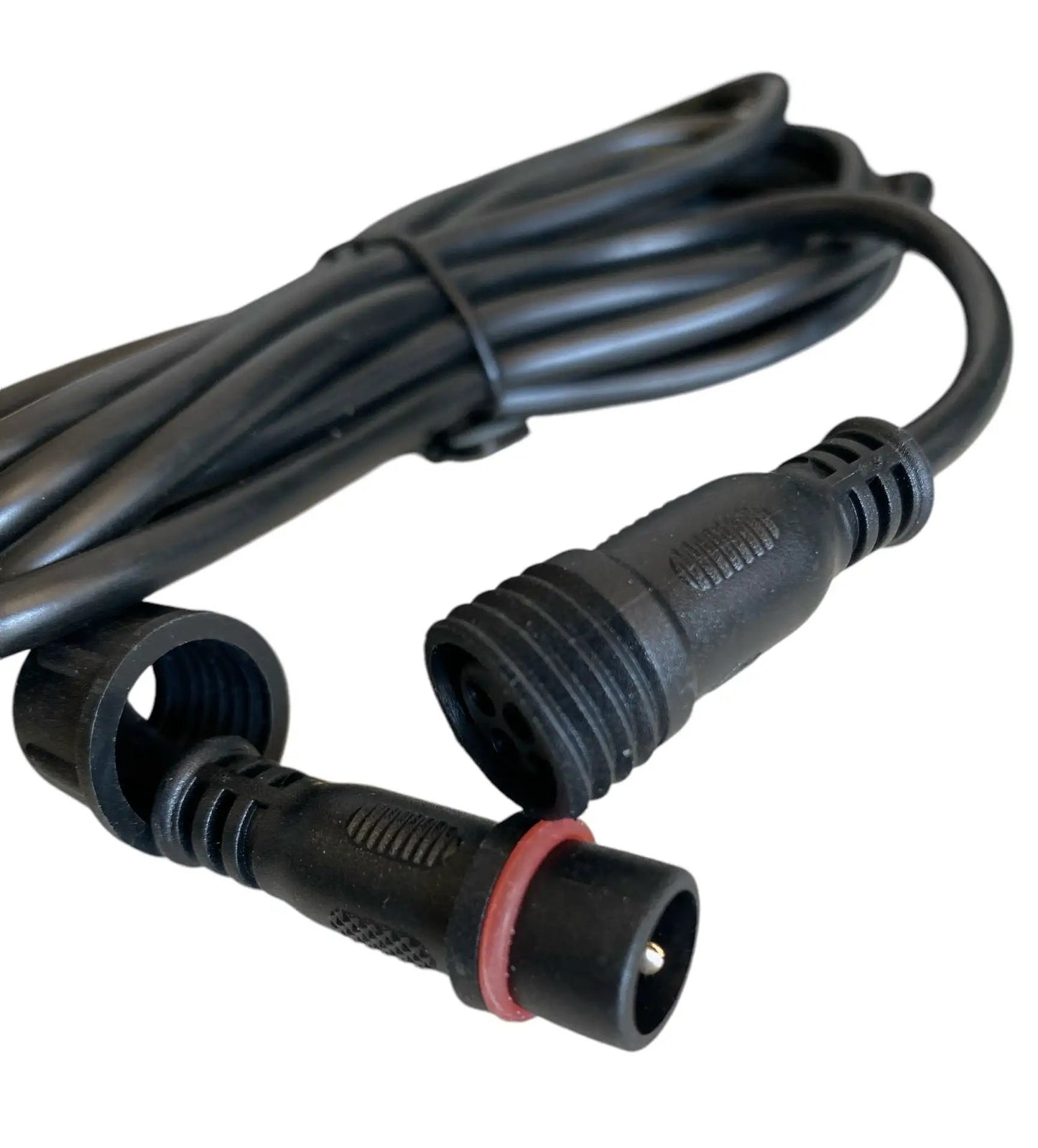 Tail light bar extension cable 10ft black with waterproof round connectors and red seal on Tampa Home & Garden Store