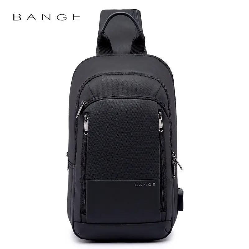 Riñonera de pecho para hombre, bolsa de mensajero de negocios con carga, bandolera de moda, mochila impermeable de tela Oxford.