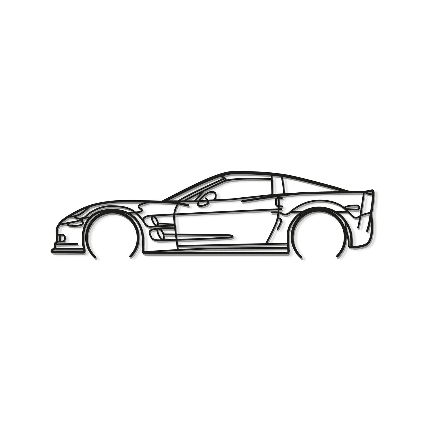 Corvette C6 ZR1 Detailed Metal Wall Art outline of sleek car profile Modello Turbo on Tampa Home & Garden Store