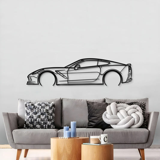 Arte de pared de metal detallado Corvette C7 - MT0920