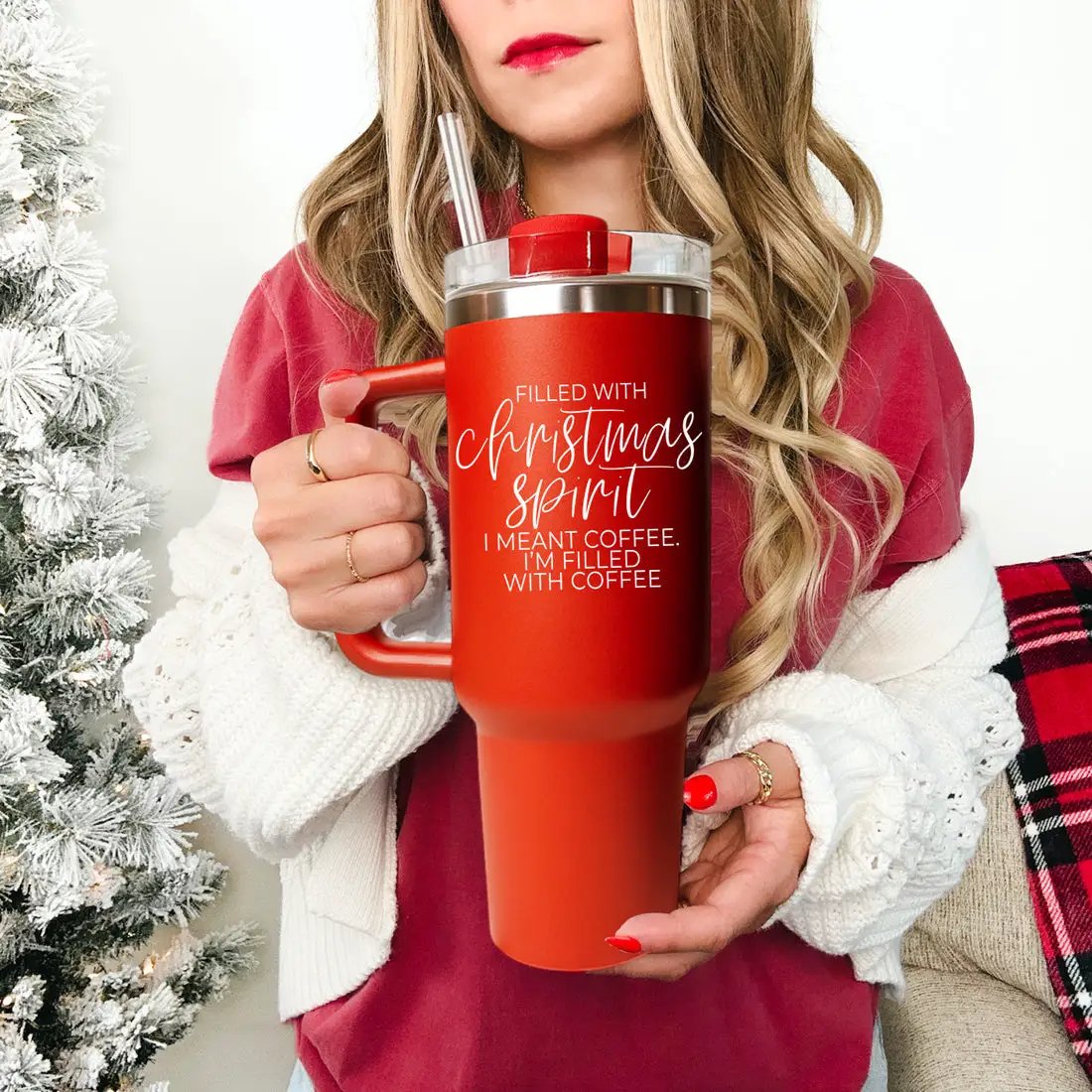 Christmas Spirit Coffee Mug 40oz Insulated