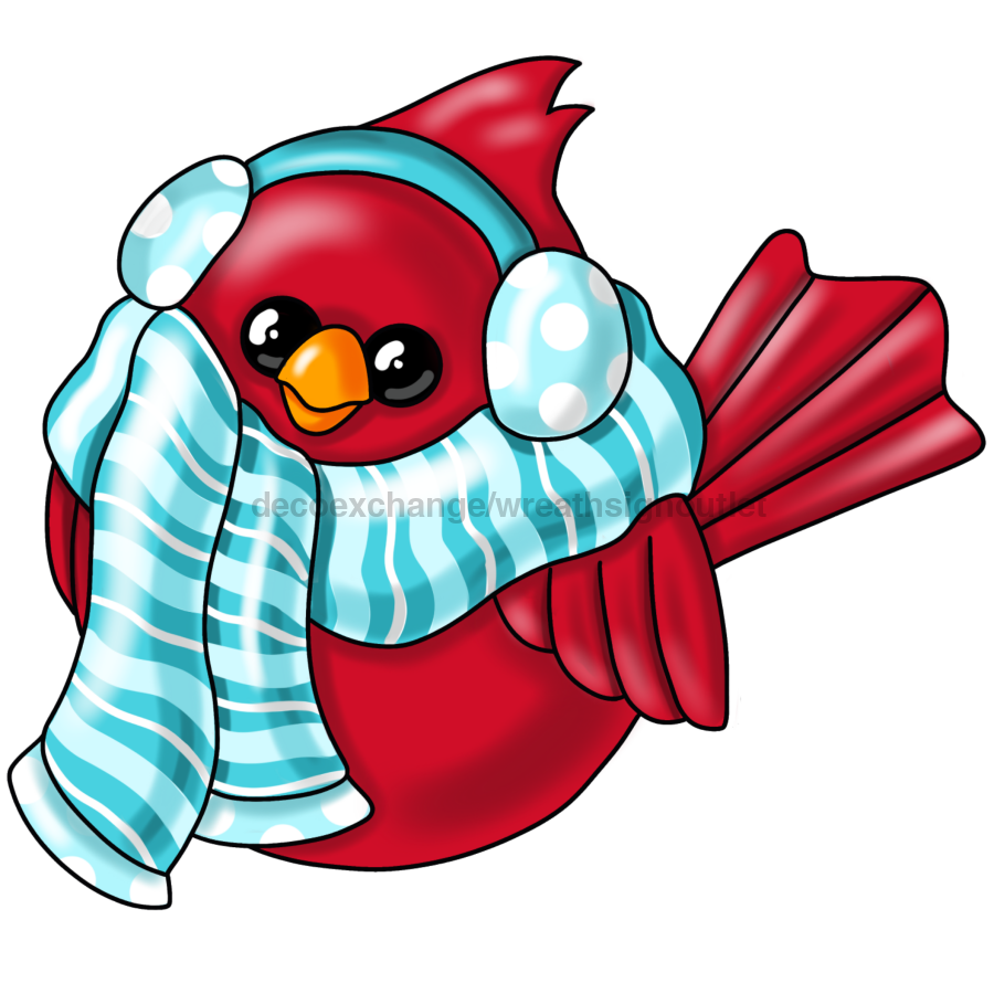 Christmas Cardinal, Chunky Cardinal, Cardinal wood sign, PCD-W-108, 22" Door Hanger