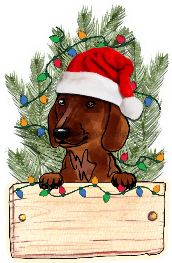 Christmas Dog Sign, wood sign, Door Hanger, DECOE-W-444, 22" Door Hanger