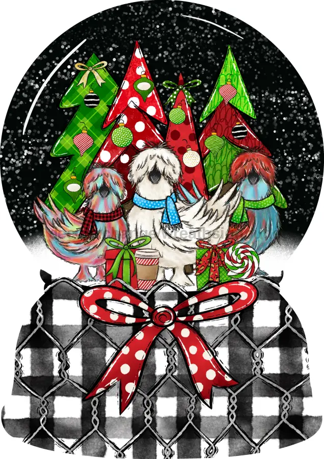 Christmas Sign, Christmas Chickens, wood sign, DECOE-W-902, 22" Door Hanger - Tampa Home & Garden Store