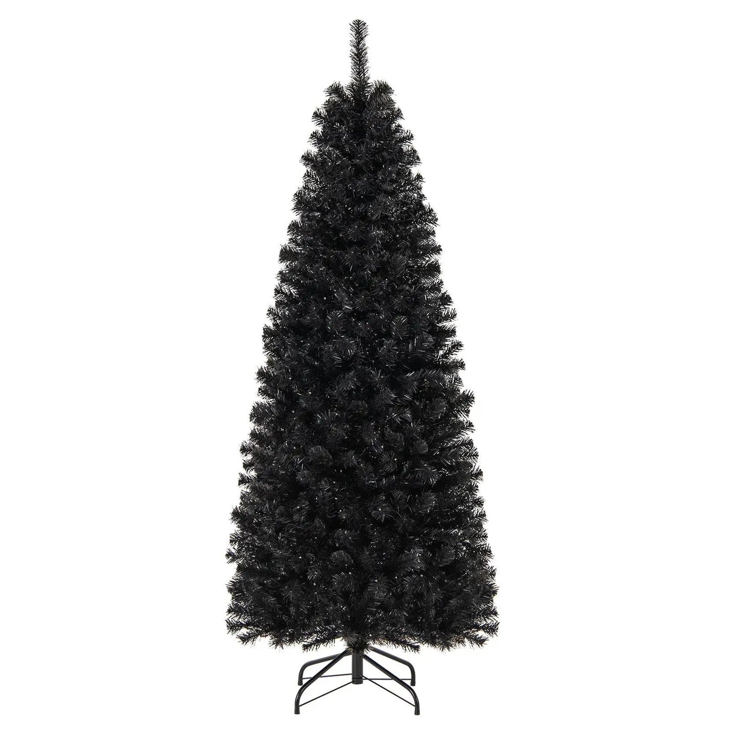Pre-lit Christmas Halloween Tree with PVC Branch Tips and Warm White Lights-7 ft - Tampa Home & Garden Store