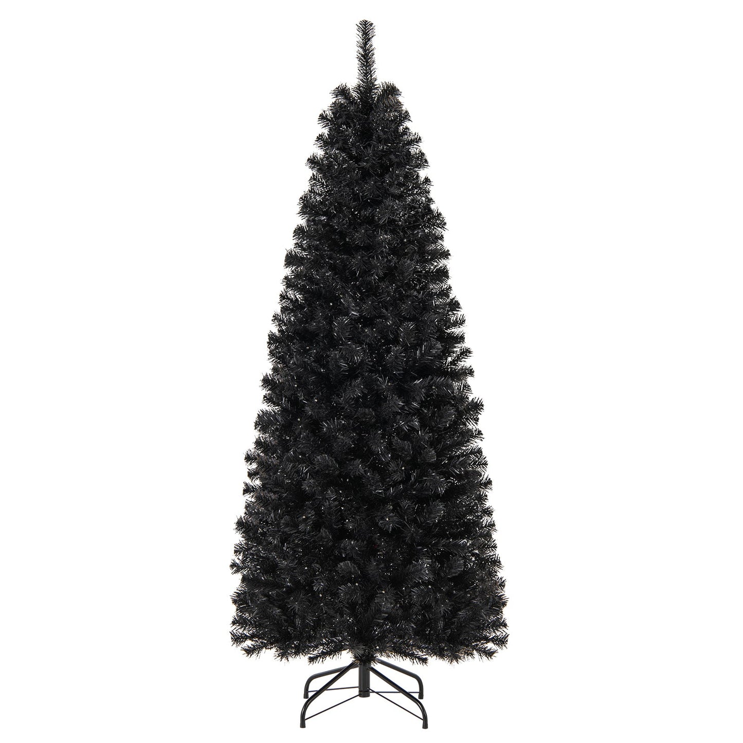 Árbol de Navidad/Halloween preiluminado con puntas de ramas de PVC y luces blancas cálidas - 2,13 m