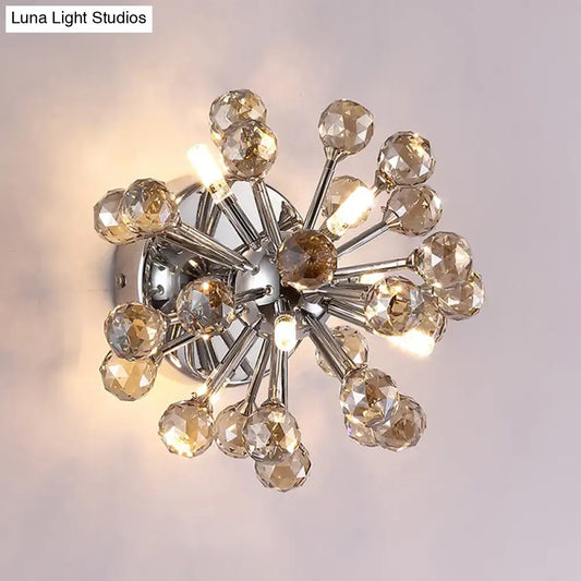 Chrome Sputnik Flushmount ceiling light by Decorbites with crystal prisms on Tampa Home & Garden Store