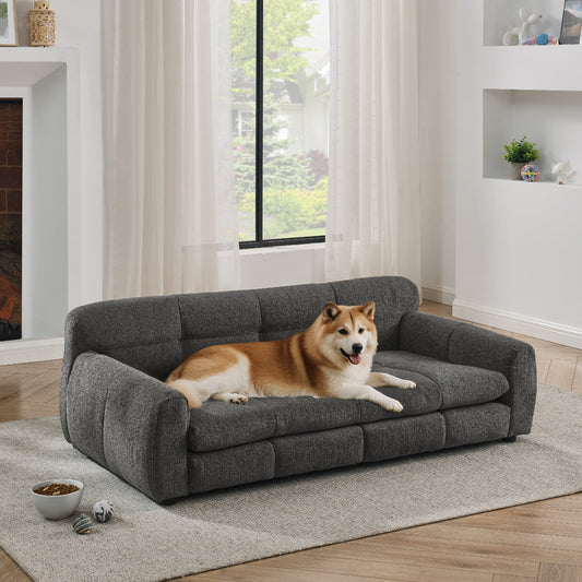 Elevated dog sofa bed with foam comfort for large dogs in charcoal gray by HouseOfZazla on Tampa Home & Garden Store
