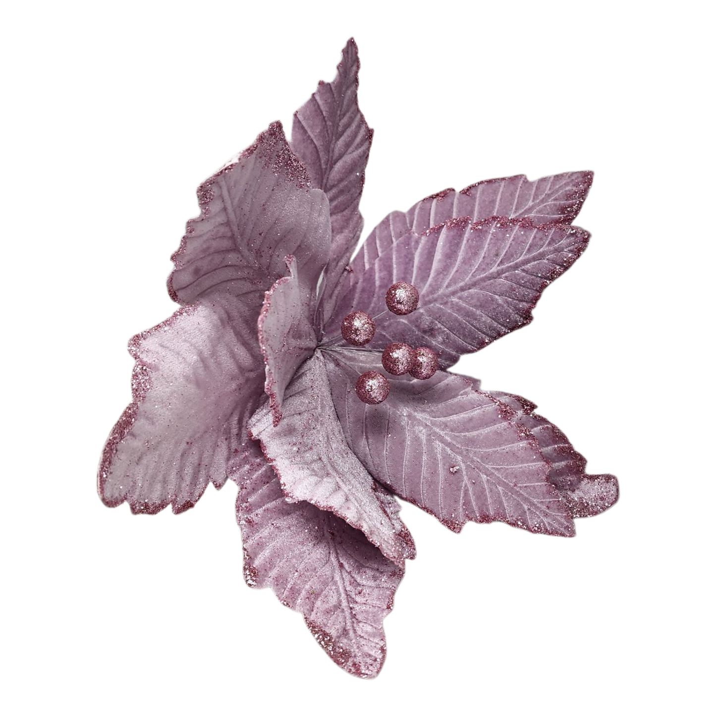 Poinsettia en pot - Lavande - Fleur de 30 cm - Tige de 25 cm
