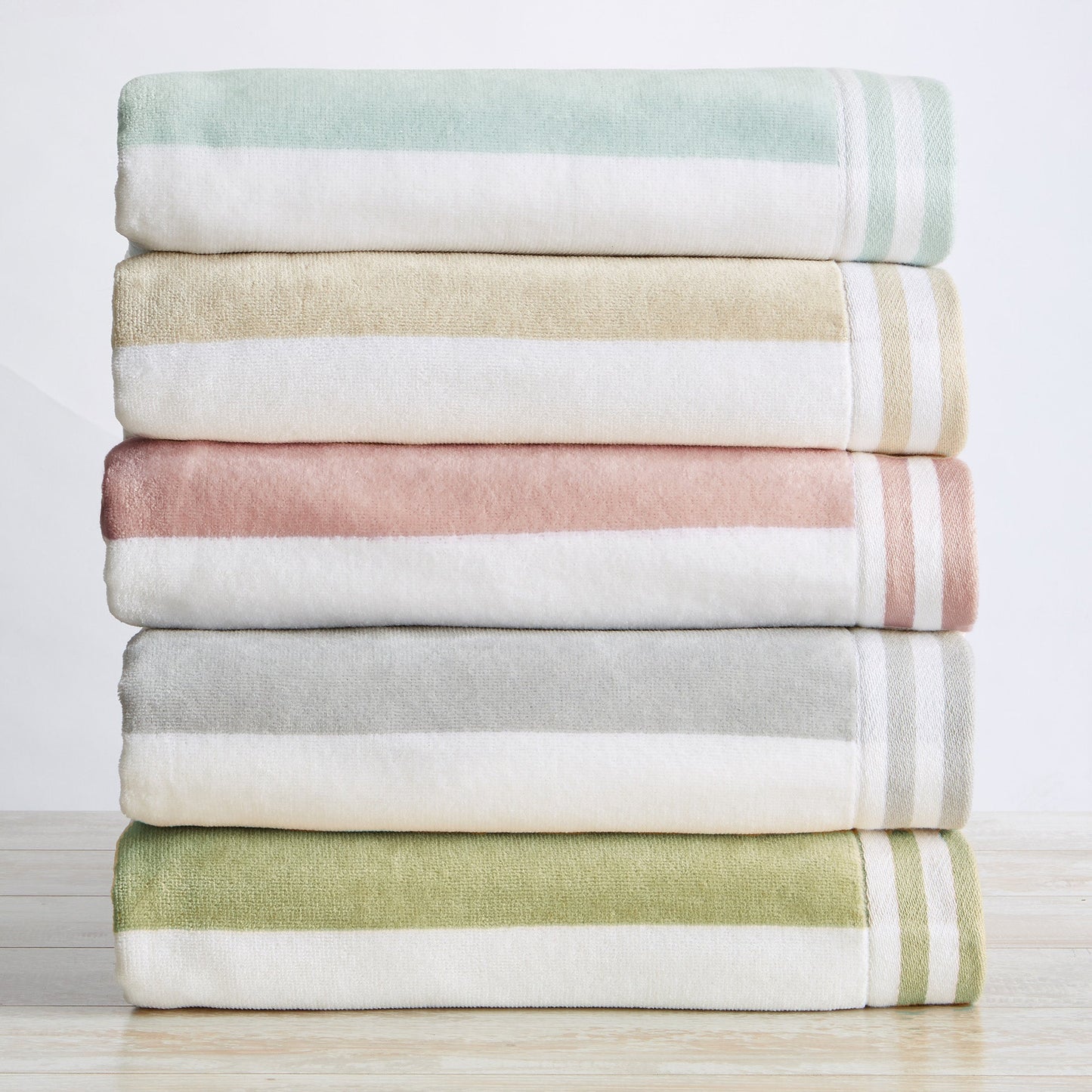 Striped Cabana Beach Towel and Soft Pastel Colors