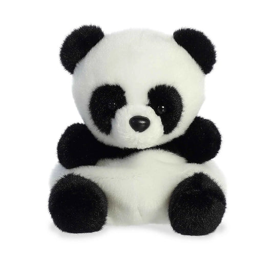 Bamboo Panda Palm Pal plush white with black patches, soft fur on Tampa Home & Garden Store