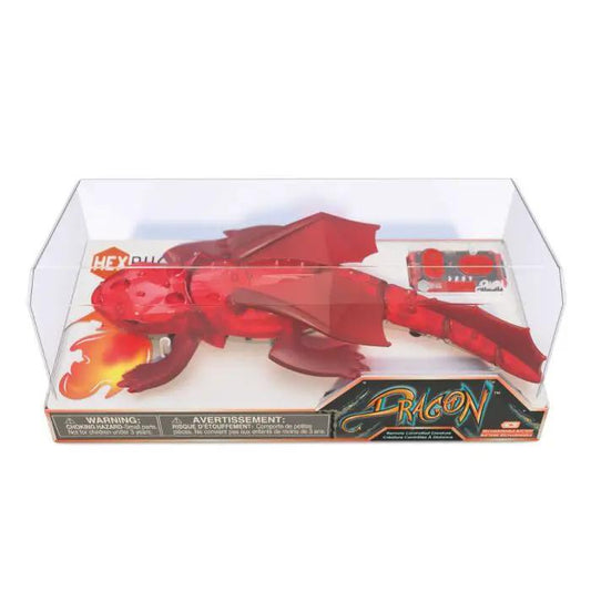 Hexbug Dragon Red remote control toy in clear display packaging on Tampa Home & Garden Store