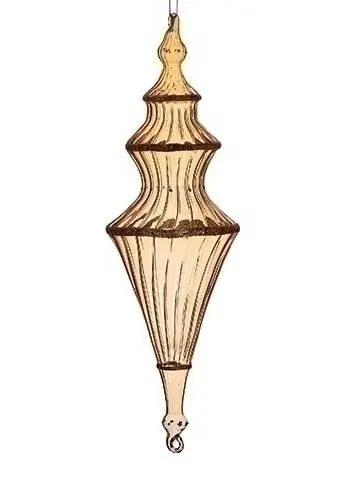 Golden glass finial ornament, 13 inch, layered design, The Country Christmas Loft on Tampa Home & Garden Store