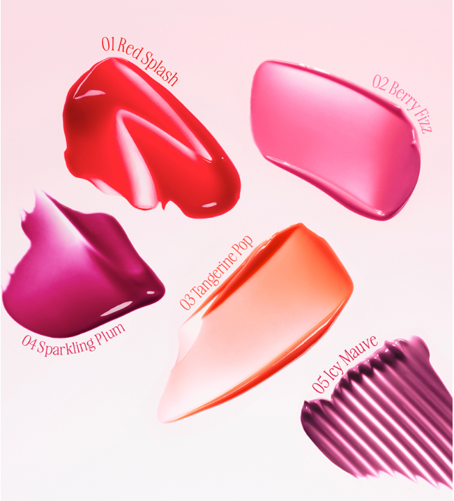 LIP TINT CLIO Water Soda Tint 3g Seoulia 5-color swatch display on Tampa Home & Garden Store