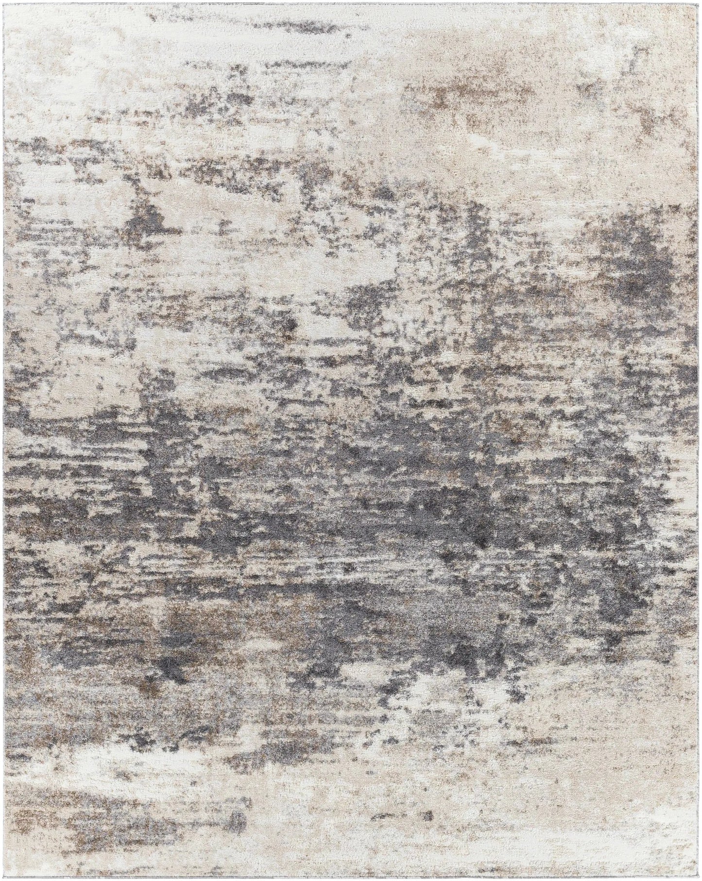 Rug Clontarf Luxe Charcoal modern area rug with abstract cream and gray pattern on Tampa Home & Garden Store