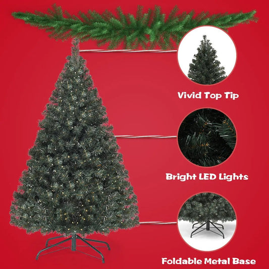 DirectDeals 4.5 ft PVC pre-lit hinged artificial Christmas tree with LED lights on Tampa Home & Garden Store