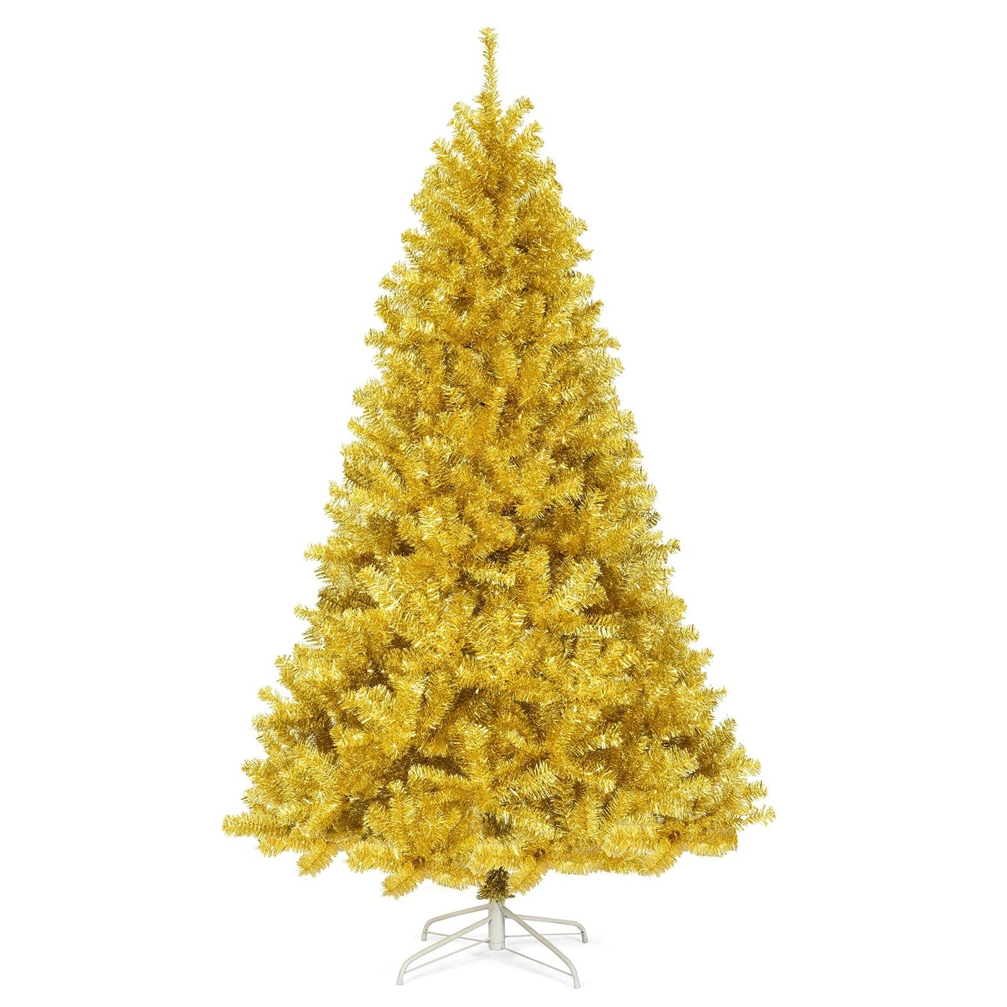Árbol de Navidad artificial de oropel con bisagras de 1,8/2,3 metros con soporte plegable - 1,8 m