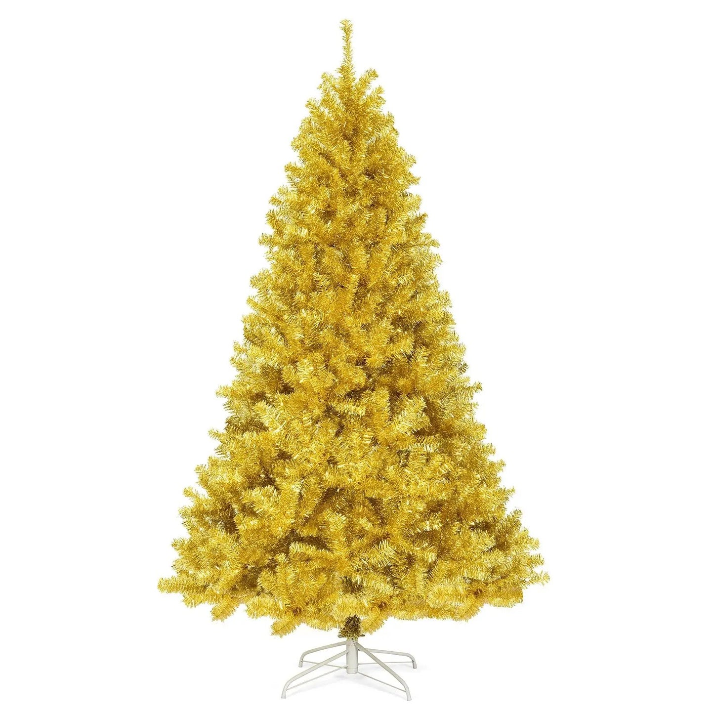 6/7.5 Feet Artificial Tinsel Christmas Tree Hinged with Foldable Stand-6 ft - Tampa Home & Garden Store