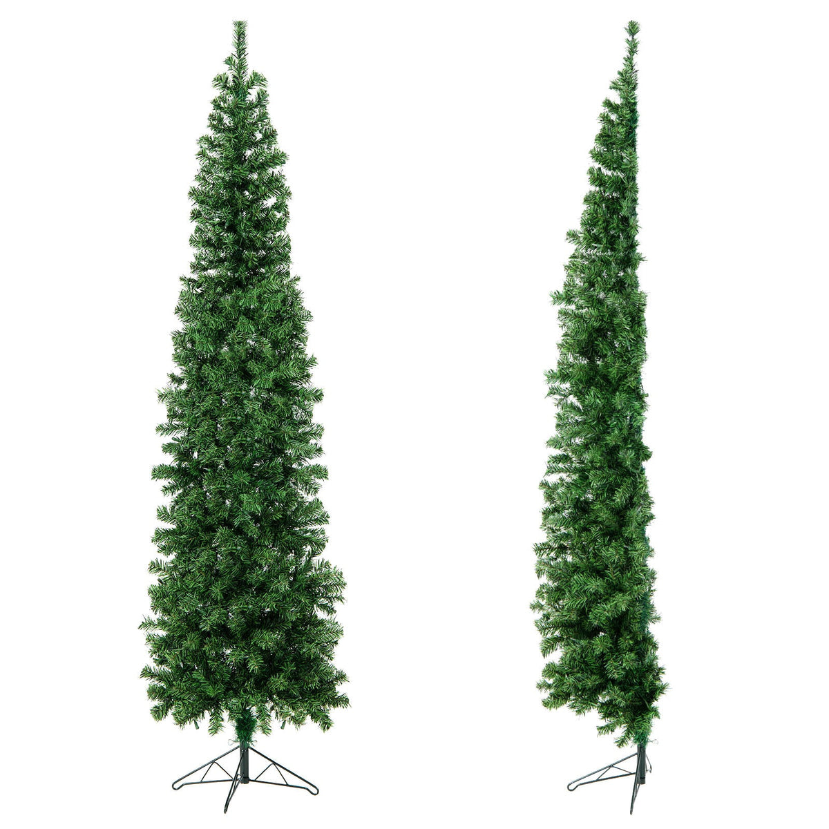 7 ft Prelit Half-Shape Christmas Tree 150 Lights, DirectDeals, pair on metal stands on Tampa Home & Garden Store