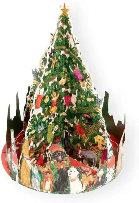 Caroling Pets Christmas Tree 3D Advent Calendar, colorful pet figures on a festive tree on Tampa Home & Garden Store