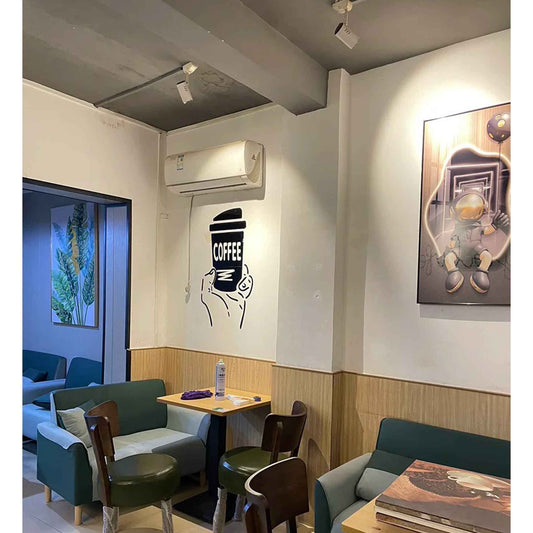Coffee Wall Art Decor by Shaketea, bold coffee-themed poster on a cafe wall on Tampa Home & Garden Store