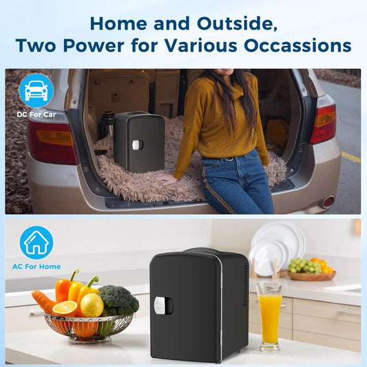 Kismile 4L compact portable mini fridge for skin care, black dual car and home use on Tampa Home & Garden Store
