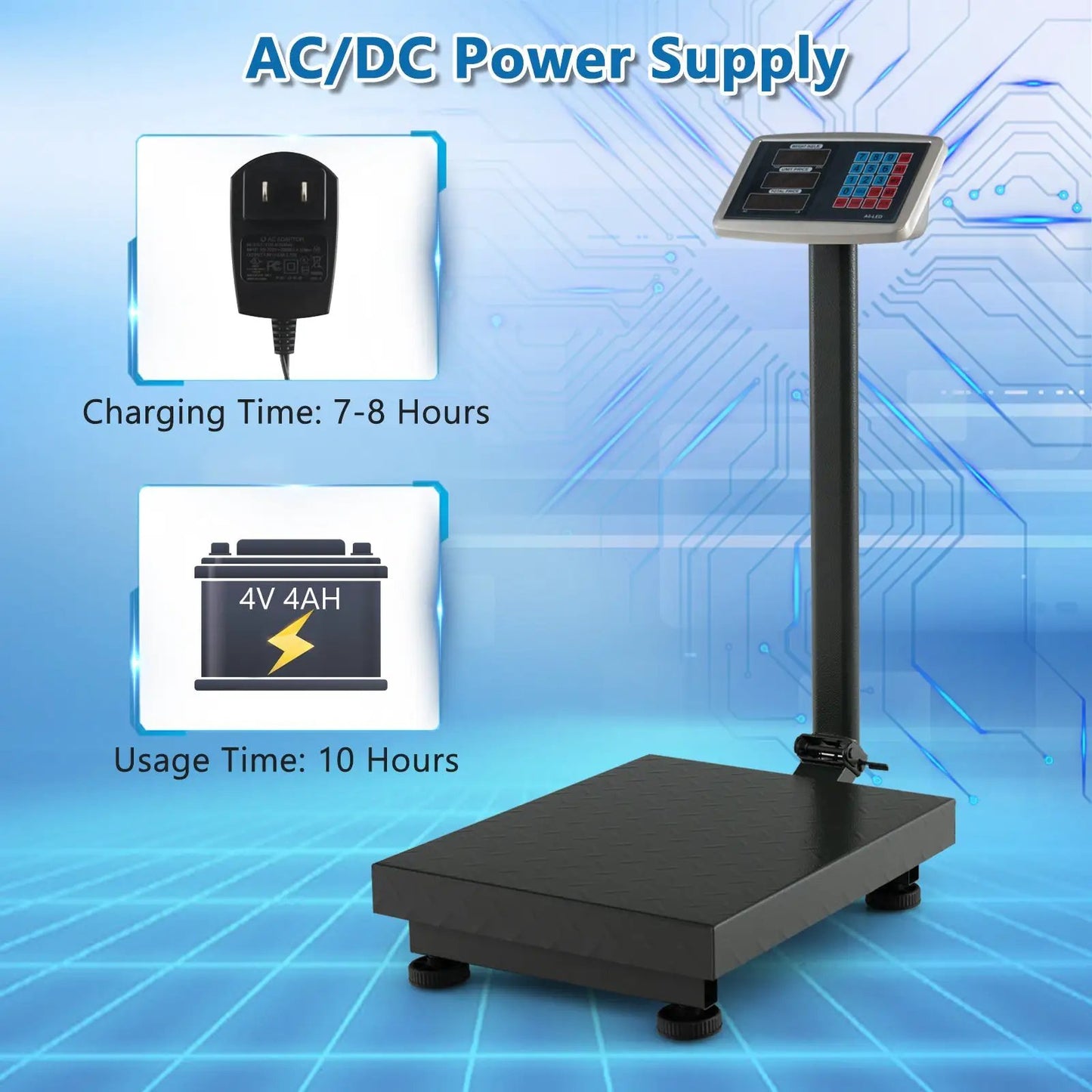 DirectDeals digital platform scale with price calculator on black platform with a tall display on Tampa Home & Garden Store