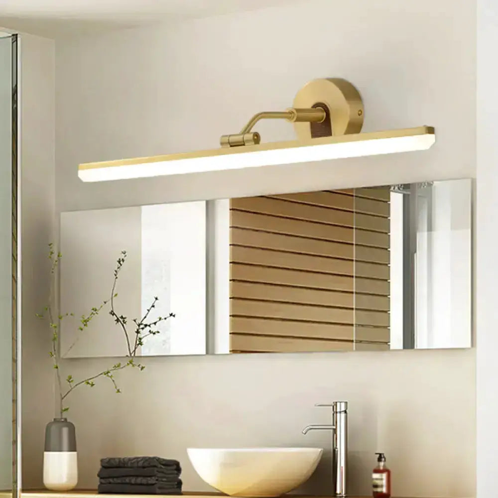 Contemporary Black and Brass Vanity Bar Light