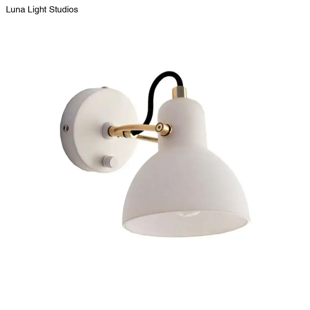 Brass adjustable wall lamp by Decorbites featuring a white shade and articulating brass arm on Tampa Home & Garden Store