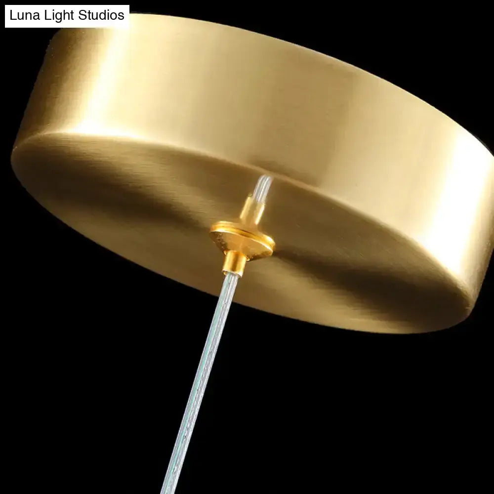 Gold Crystal Stone Pendant Light for Dining Room