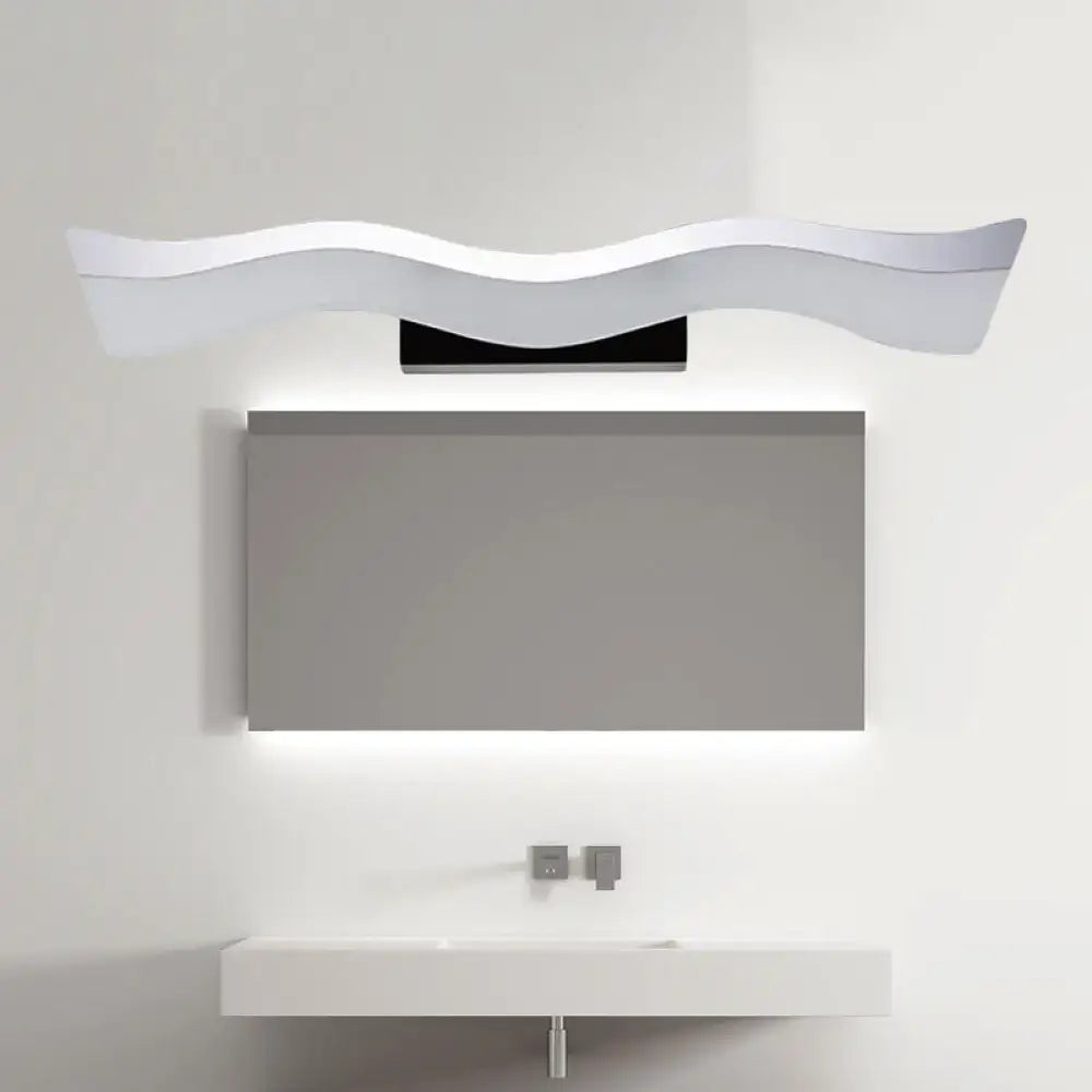 Decorbites White Wave LED Sconce Tri-Temp Two-Size wall light with a curved wave form on Tampa Home & Garden Store