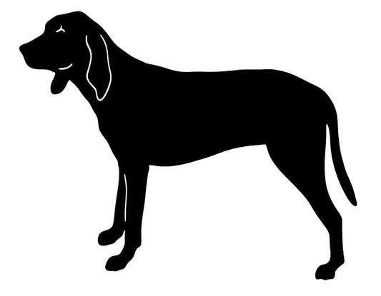 Coonhound garden stake or wall hanging silhouette in black by Rustica Ornamentals on Tampa Home & Garden Store