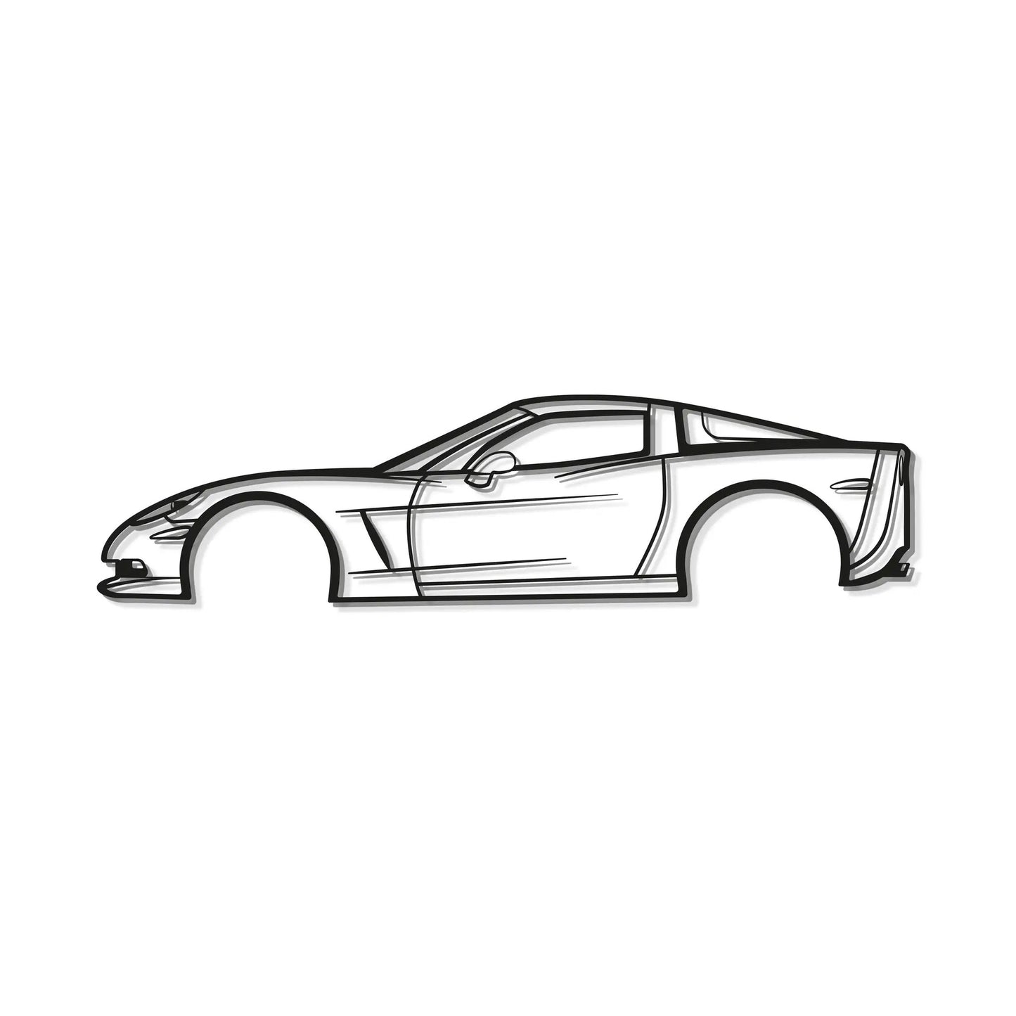 2007 Corvette Z06 metal wall art side profile line drawing Modello Turbo on Tampa Home & Garden Store