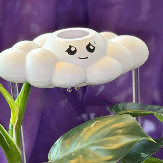 Cory the Cloud Rain Cloud Companion watering spike white plastic cloud by The Cloud Makers on Tampa Home & Garden Store