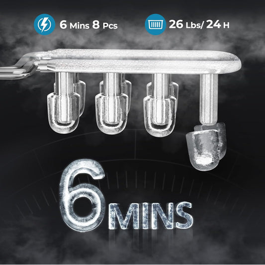 Modern Countertop Ice Maker Kismile, stainless steel, 26 lbs/24h capacity, 6 mins 8 pcs on Tampa Home & Garden Store