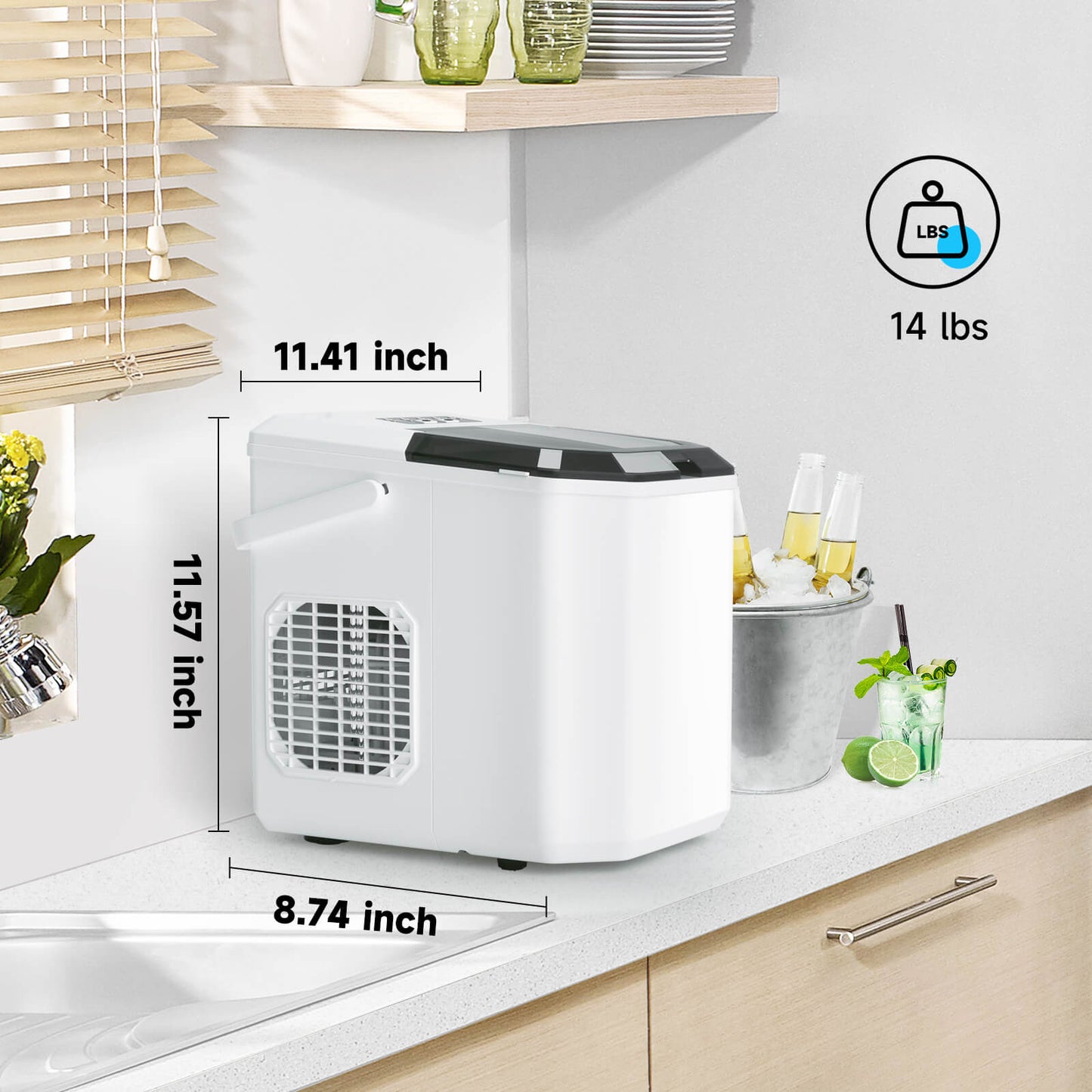 Countertop Ice Maker Z5822G white body with black lid compact kitchen appliance by Kismile on Tampa Home & Garden Store