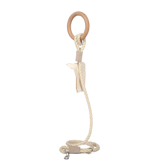Country Living carbon neutral dog leash with bag, rope leash with wooden ring and snap hook on Tampa Home & Garden Store