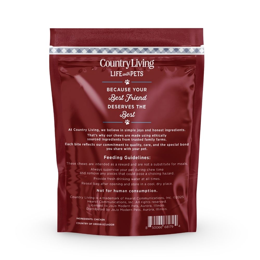 Friandises pour chiens Country Living, saucisses de poulet au bœuf, 10-12,5 cm – Sachet de 15 – Moelleuses et tendres, riches en protéines, pour l'entraînement et la récompense – Sans céréales, sans arômes ni conservateurs artificiels