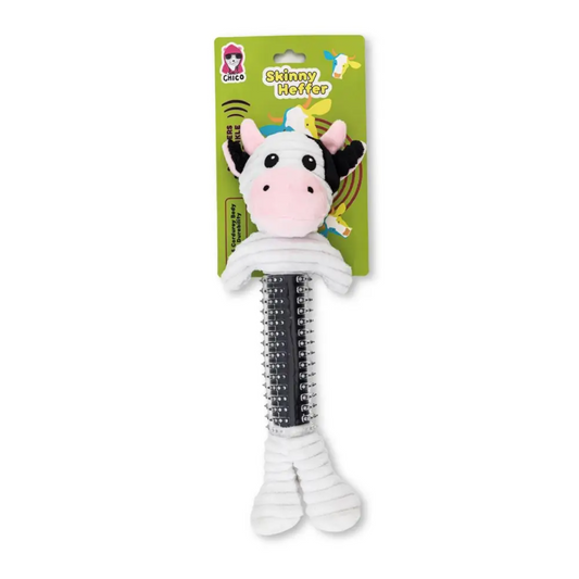 Country Living Thermoplastic Rubber Black & White Cow Plush Dog Toy β with Squeaker & Crinkle Paper - Tampa Home & Garden Store